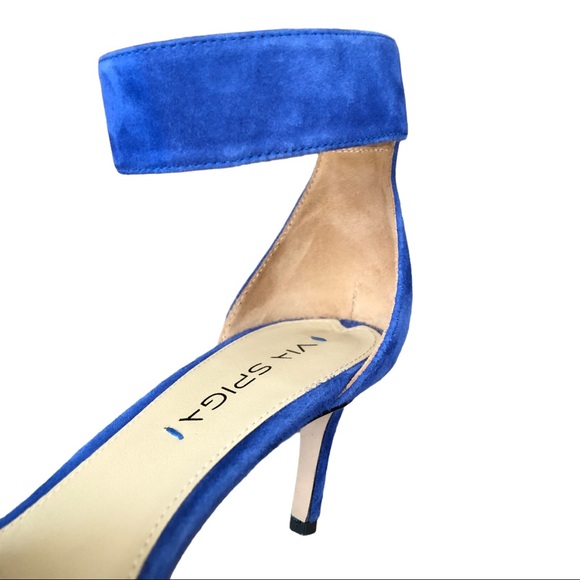 Via Spiga Royal Blue Suede Heels Size 7.5 - Picture 4 of 5
